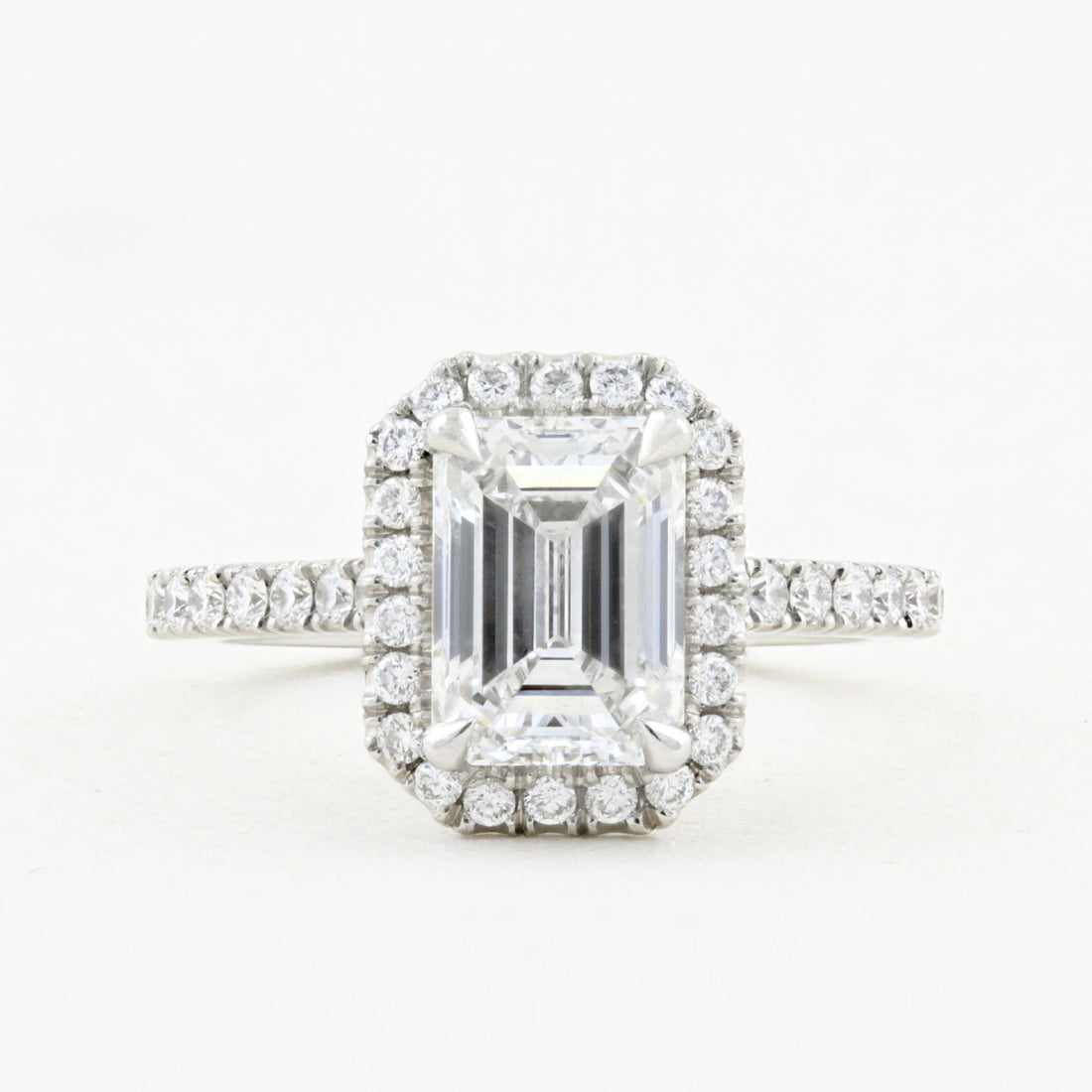 1.51ct Emerald Cut Diamond Cluster Ring