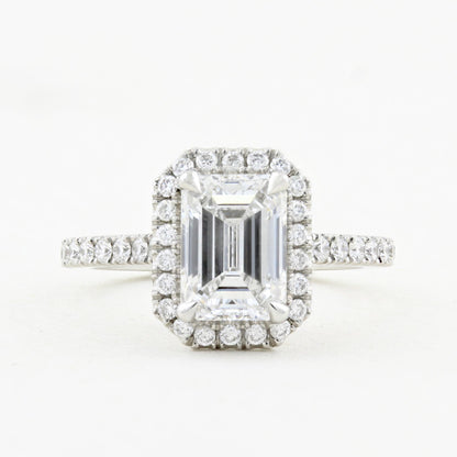 1.51ct Emerald Cut Diamond Cluster Ring