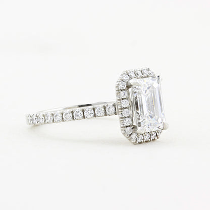 1.51ct Emerald Cut Diamond Cluster Ring