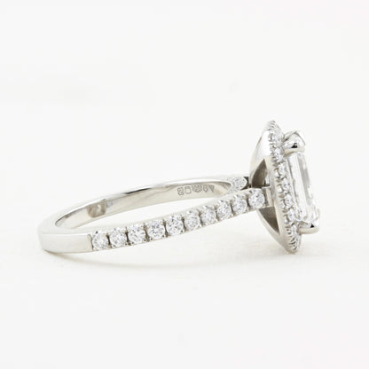 1.51ct Emerald Cut Diamond Cluster Ring