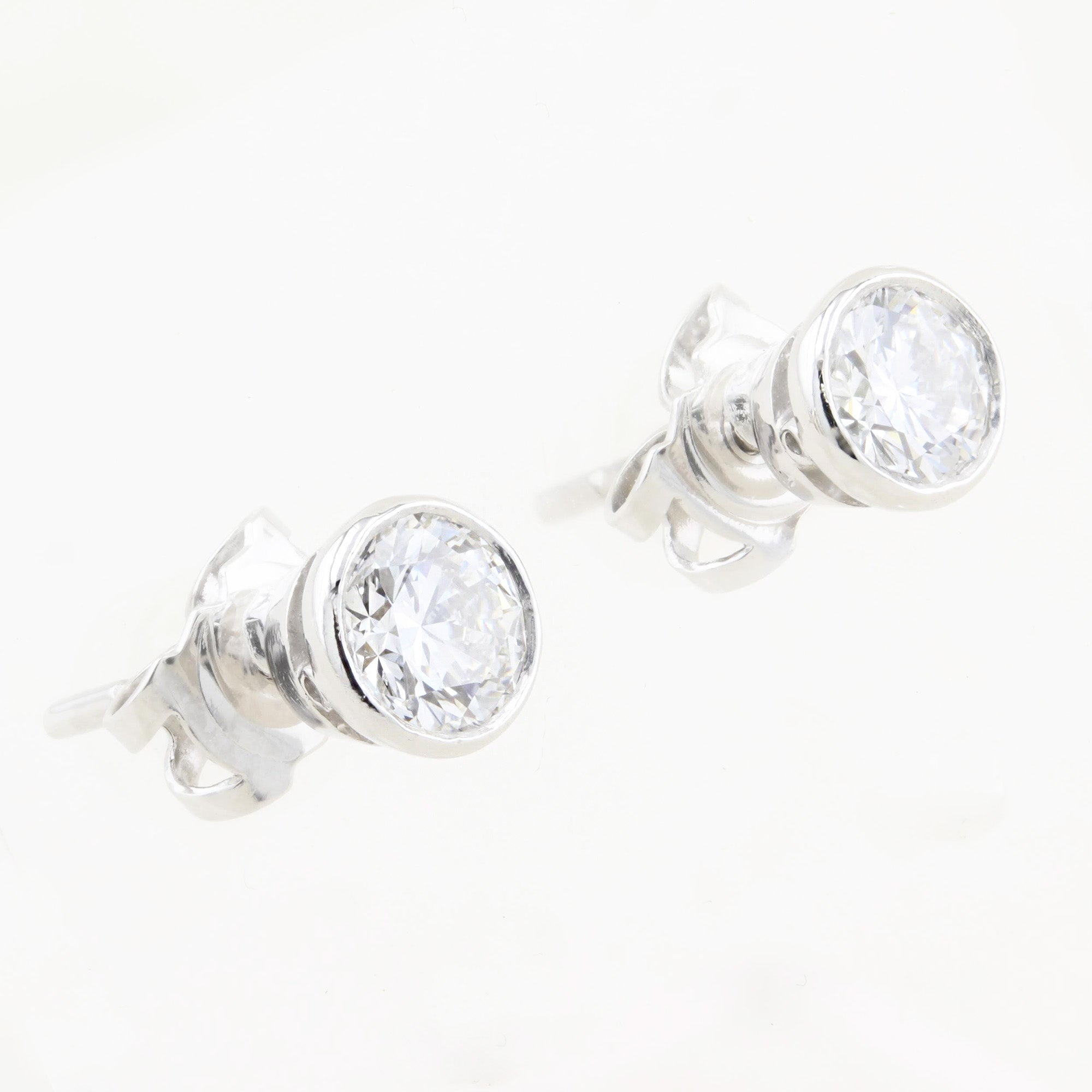 1.00ct Diamond Rubover Stud Earrings