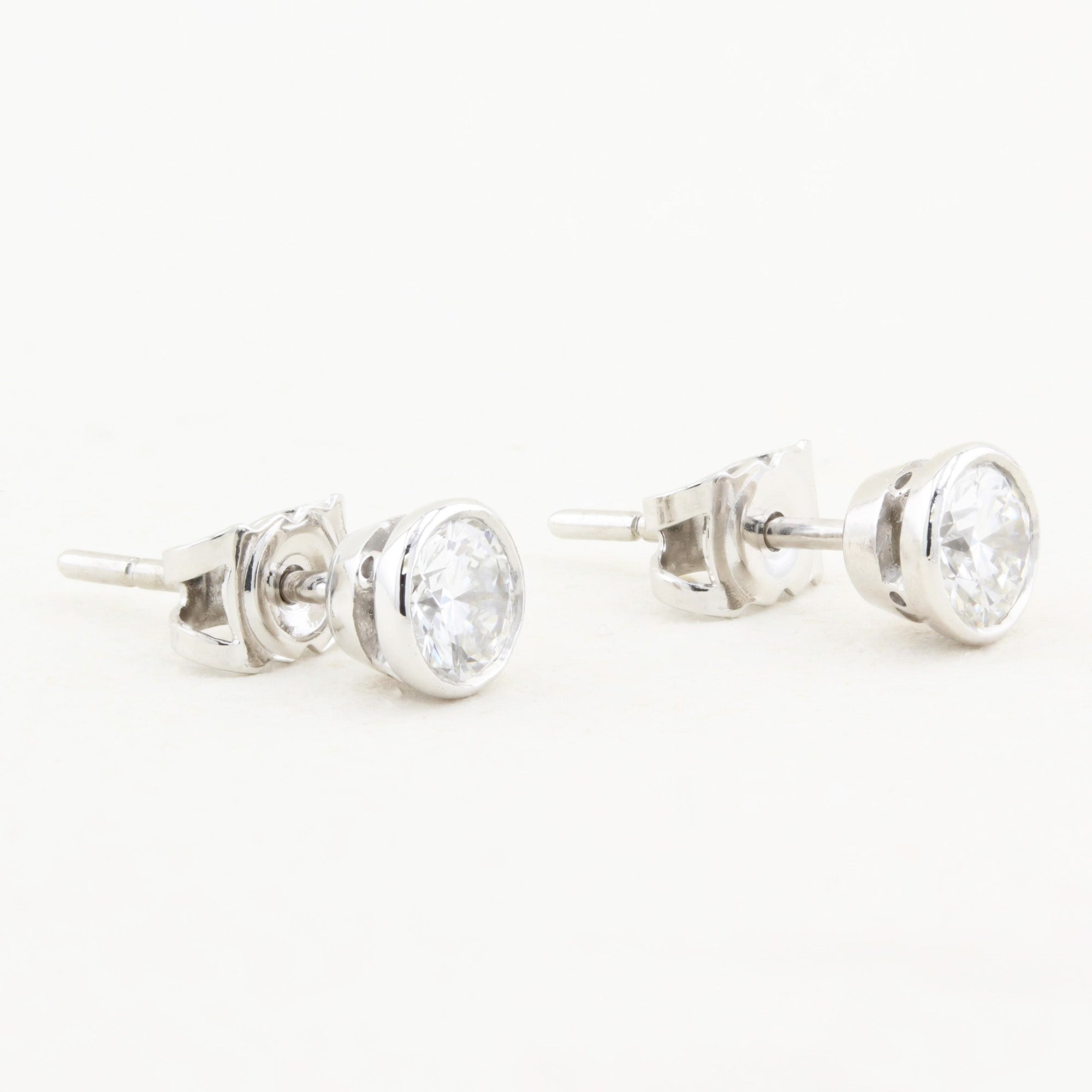 1.00ct Diamond Rubover Stud Earrings