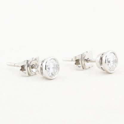 1.00ct Diamond Rubover Stud Earrings