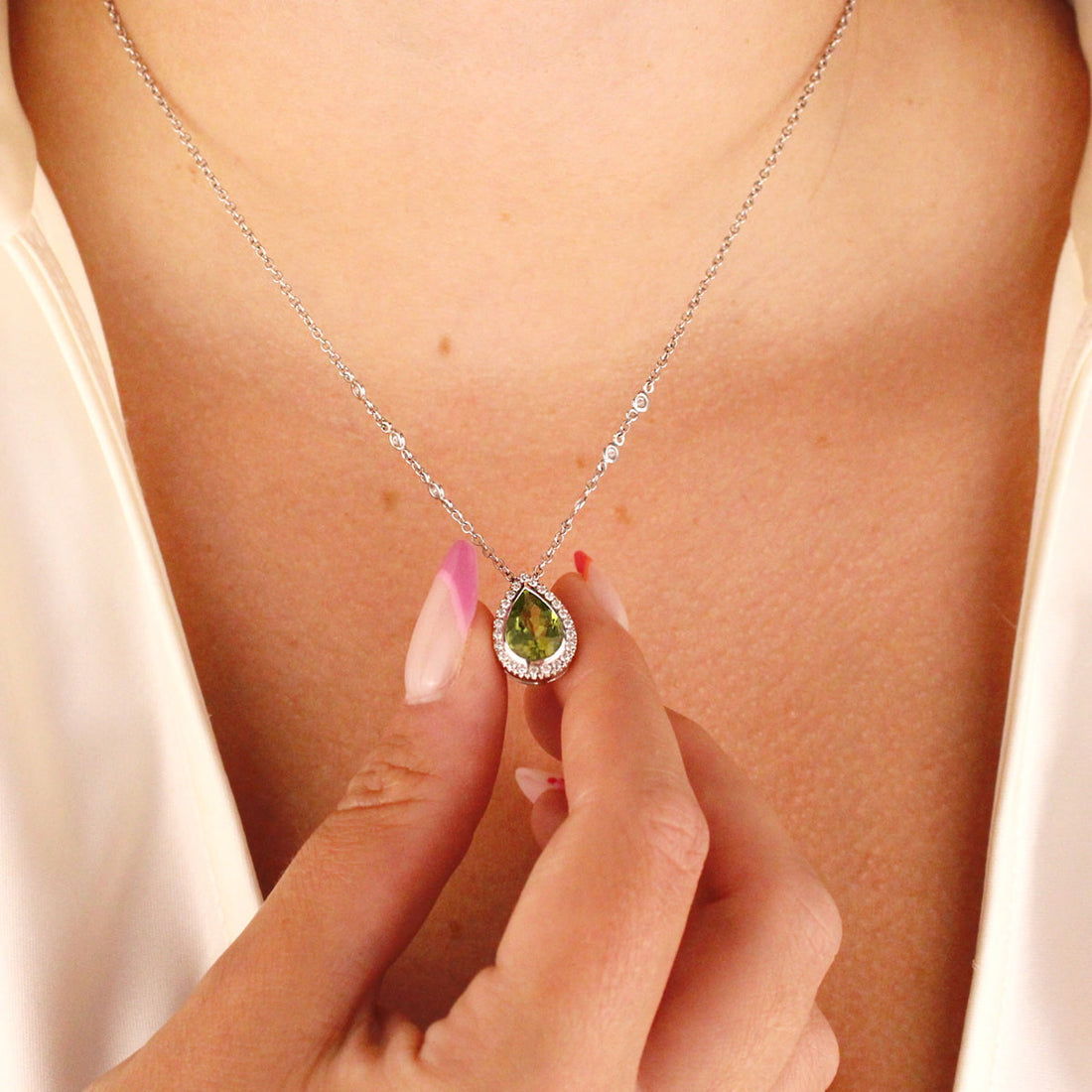 Mappin &amp; Webb Peridot and Diamond Necklace