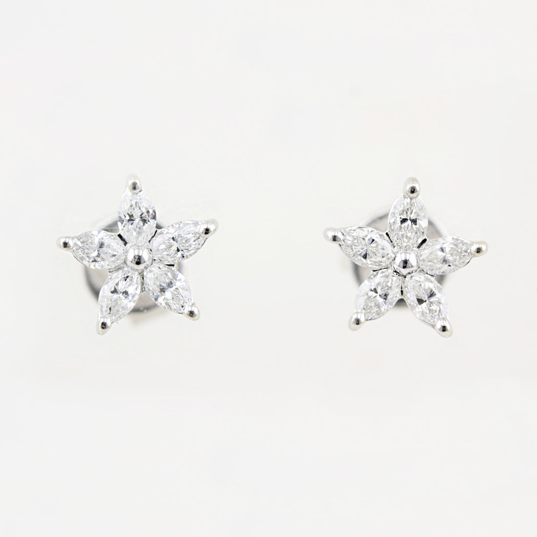 0.50ct Marquise Diamond Flower Stud Earrings