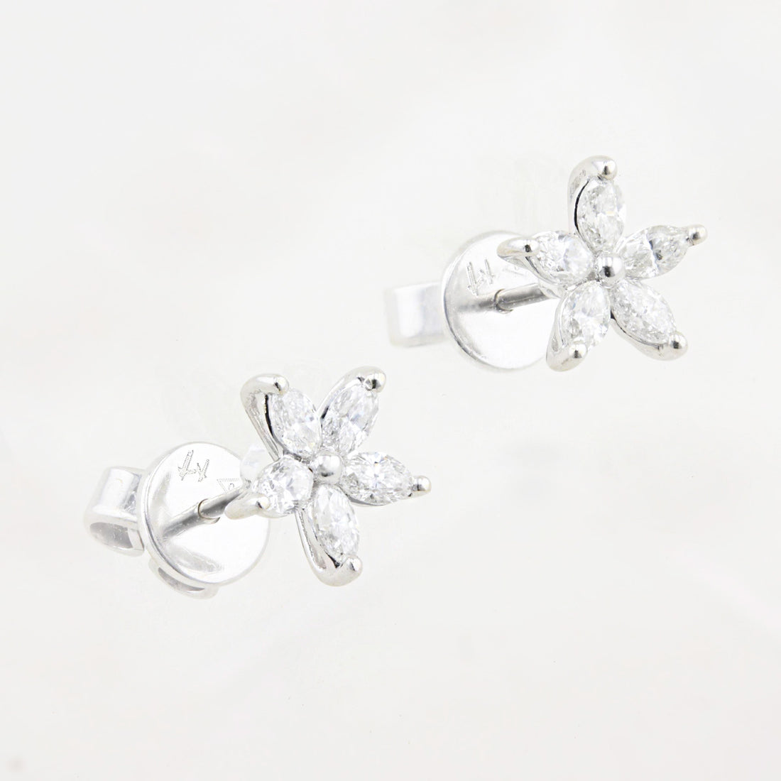 0.50ct Marquise Diamond Flower Stud Earrings
