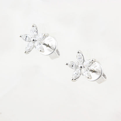 0.50ct Marquise Diamond Flower Stud Earrings