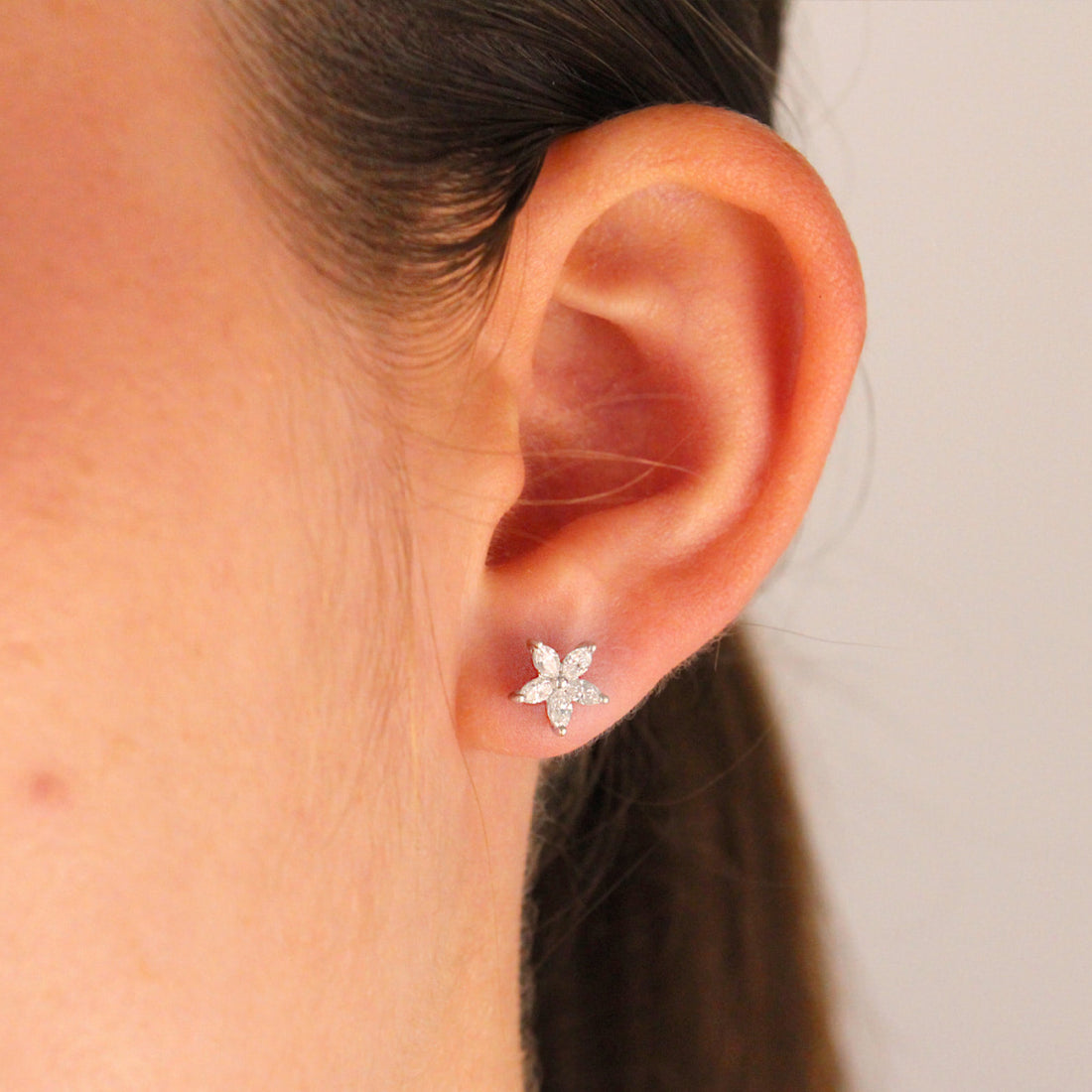 0.50ct Marquise Diamond Flower Stud Earrings