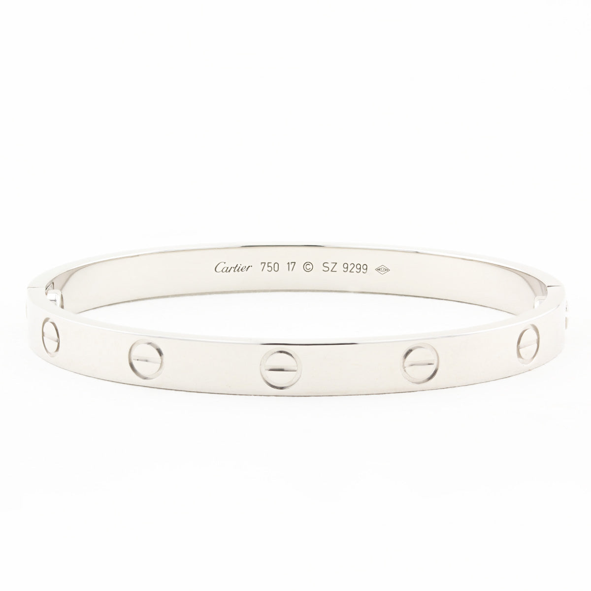 Cartier White Gold Classic Love Bracelet - Size 17
