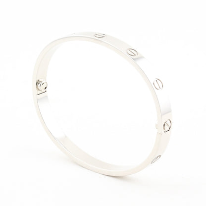 Cartier White Gold Classic Love Bracelet - Size 17