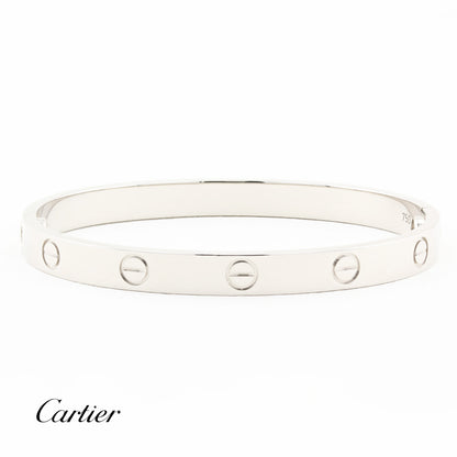 Cartier White Gold Classic Love Bracelet - Size 17