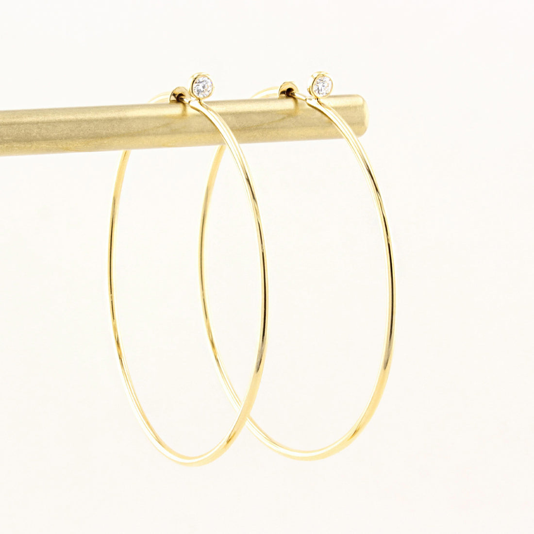 Tiffany Elsa Peretti Yellow Gold Diamond Hoop Earrings