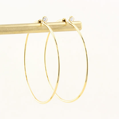 Tiffany Elsa Peretti Yellow Gold Diamond Hoop Earrings