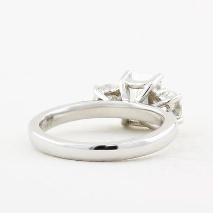 1.80ct Emerald Cut and Round Diamond Three Stone Engagement Ring