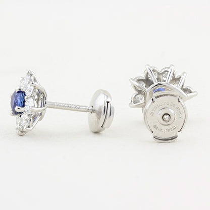 Tiffany Sapphire and Diamond Cluster Stud Earrings