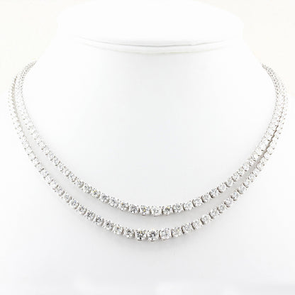 22ct Double Row Diamond Line Rivière Necklace