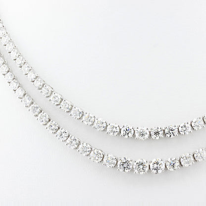 22ct Double Row Diamond Line Rivière Necklace