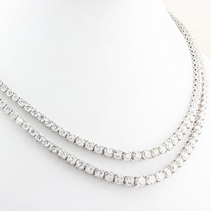 22ct Double Row Diamond Line Rivière Necklace