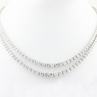 22ct Double Row Diamond Line Rivière Necklace