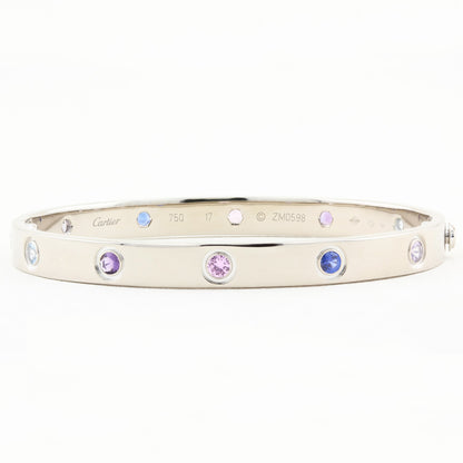 Cartier White Gold Coloured Stone Love Bracelet - Size 17