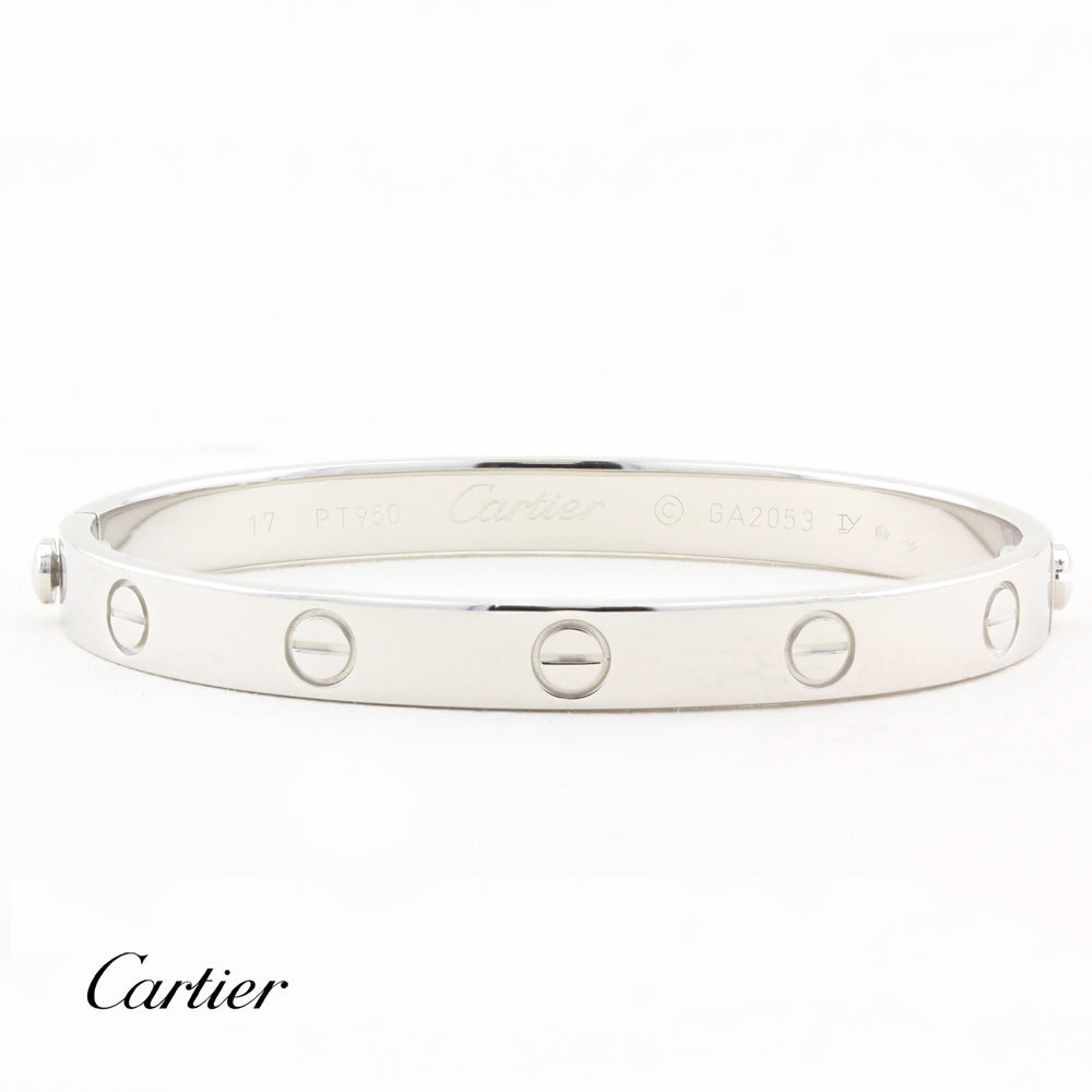 Cartier Platinum Love Bracelet - Size 17