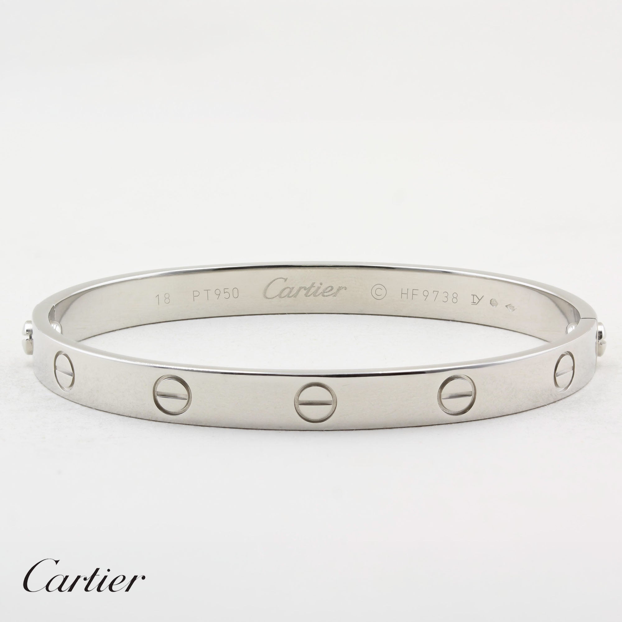 Cartier Platinum Classic Love Bracelet - Size 18