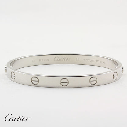 Cartier Platinum Classic Love Bracelet - Size 18