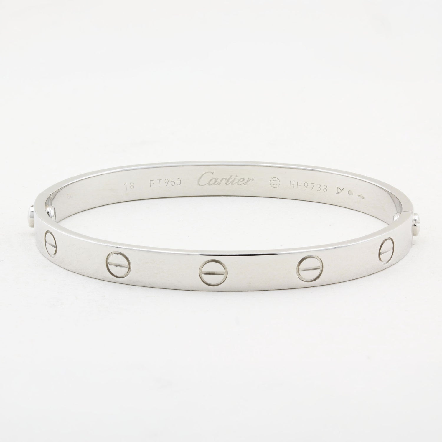 Cartier Platinum Classic Love Bracelet - Size 18