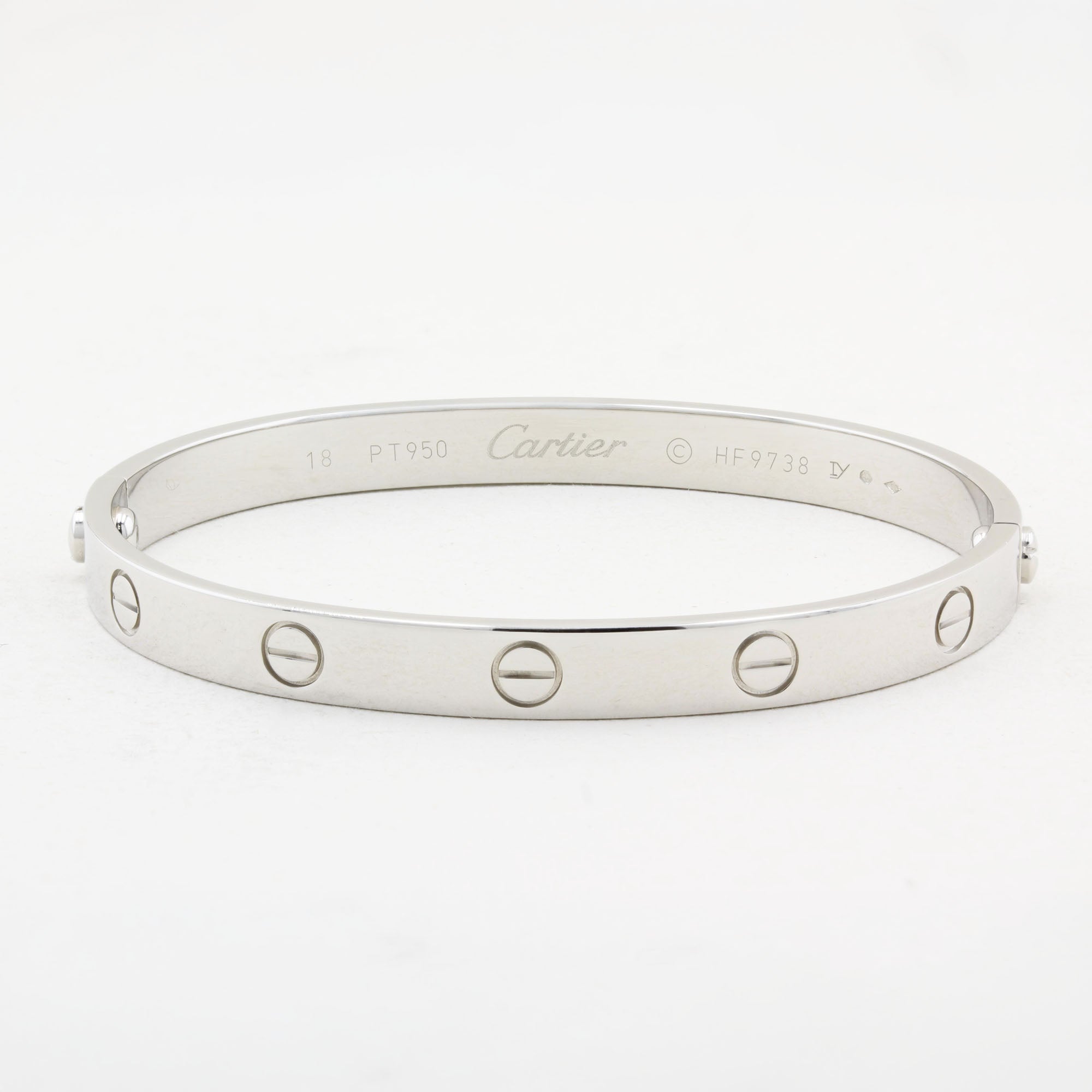 Cartier Platinum Classic Love Bracelet - Size 18