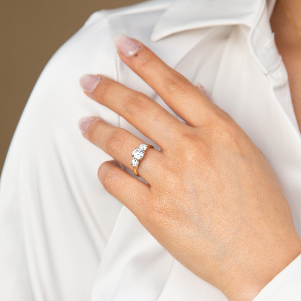 1.36ct Diamond Three Stone Engagement Ring