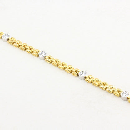 Yellow Gold and Diamond Chain Bracelet