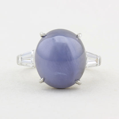Vintage Star Sapphire and Diamond Ring