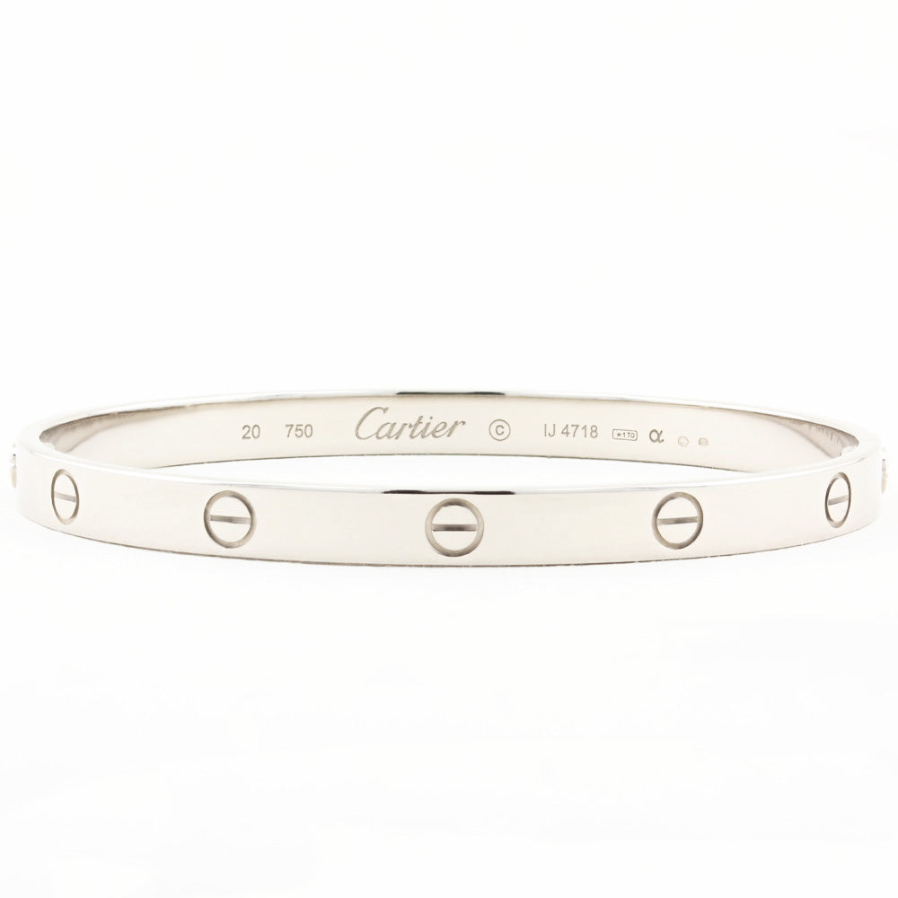 Cartier Classic White Gold Love Bracelet - Size 20