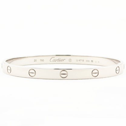 Cartier Classic White Gold Love Bracelet - Size 20