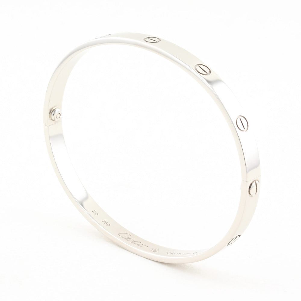 Cartier Classic White Gold Love Bracelet - Size 20