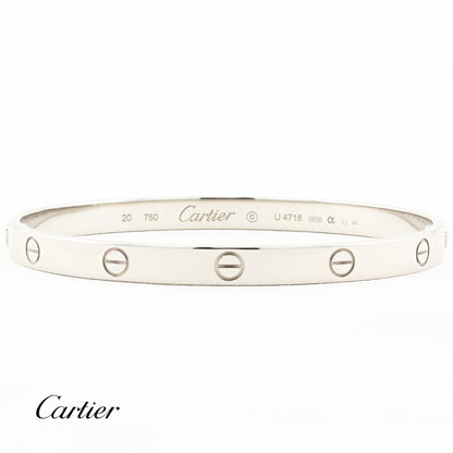 Cartier Classic White Gold Love Bracelet - Size 20