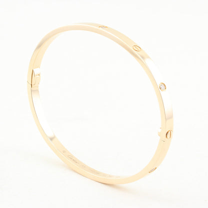 Cartier SM Rose Gold Diamond Love Bracelet - Size 17