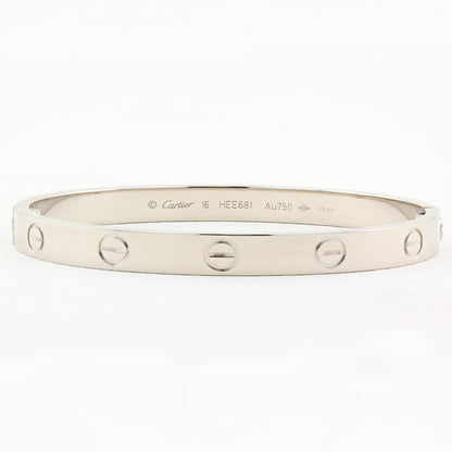 Cartier Classic White Gold Love Bracelet - Size 16