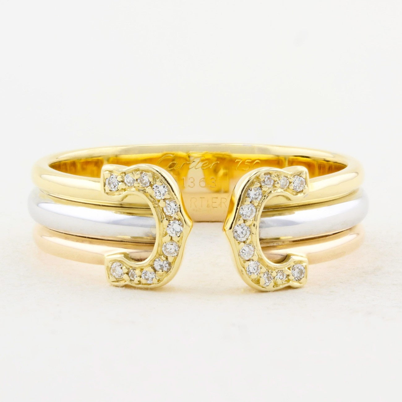 Vintage Cartier Double C Diamond SM Ring