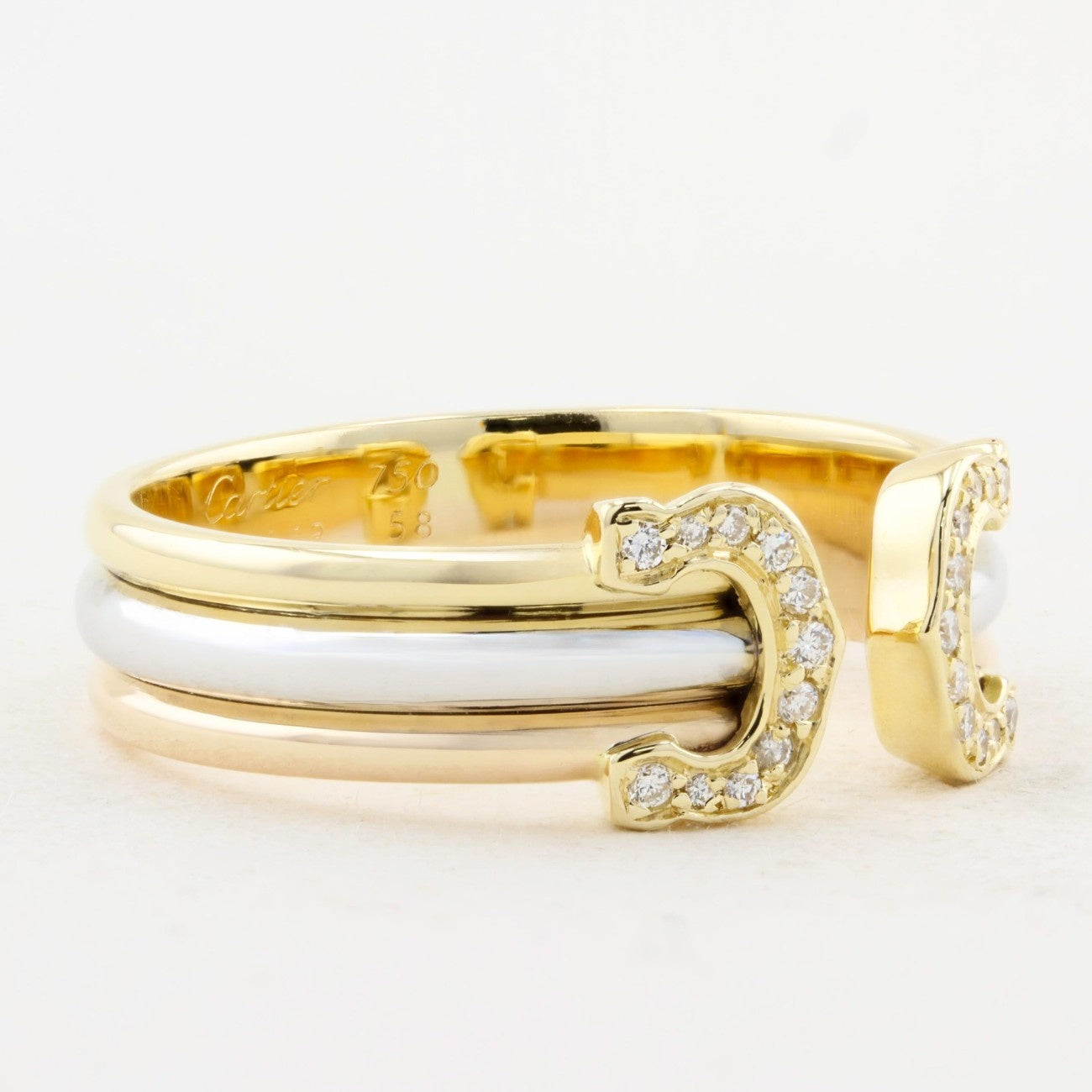 Vintage Cartier Double C Diamond SM Ring