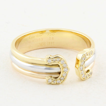 Vintage Cartier Double C Diamond SM Ring