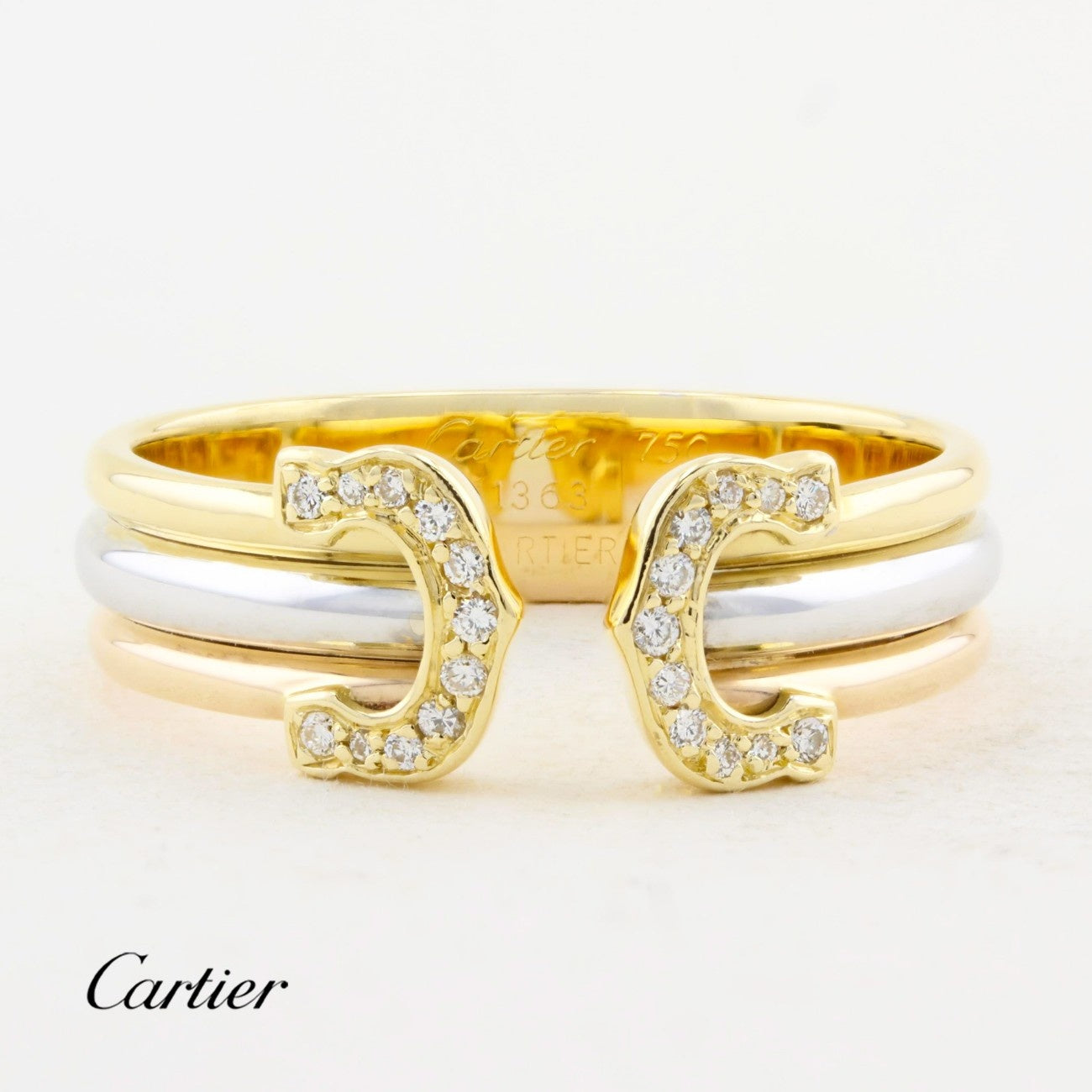 Vintage Cartier Double C Diamond SM Ring