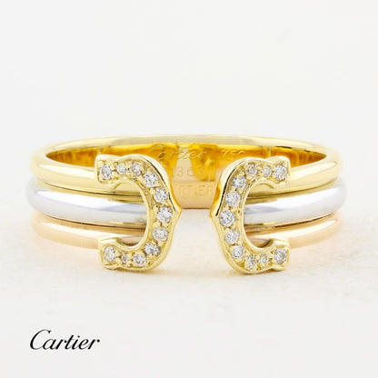 Vintage Cartier Double C Diamond SM Ring