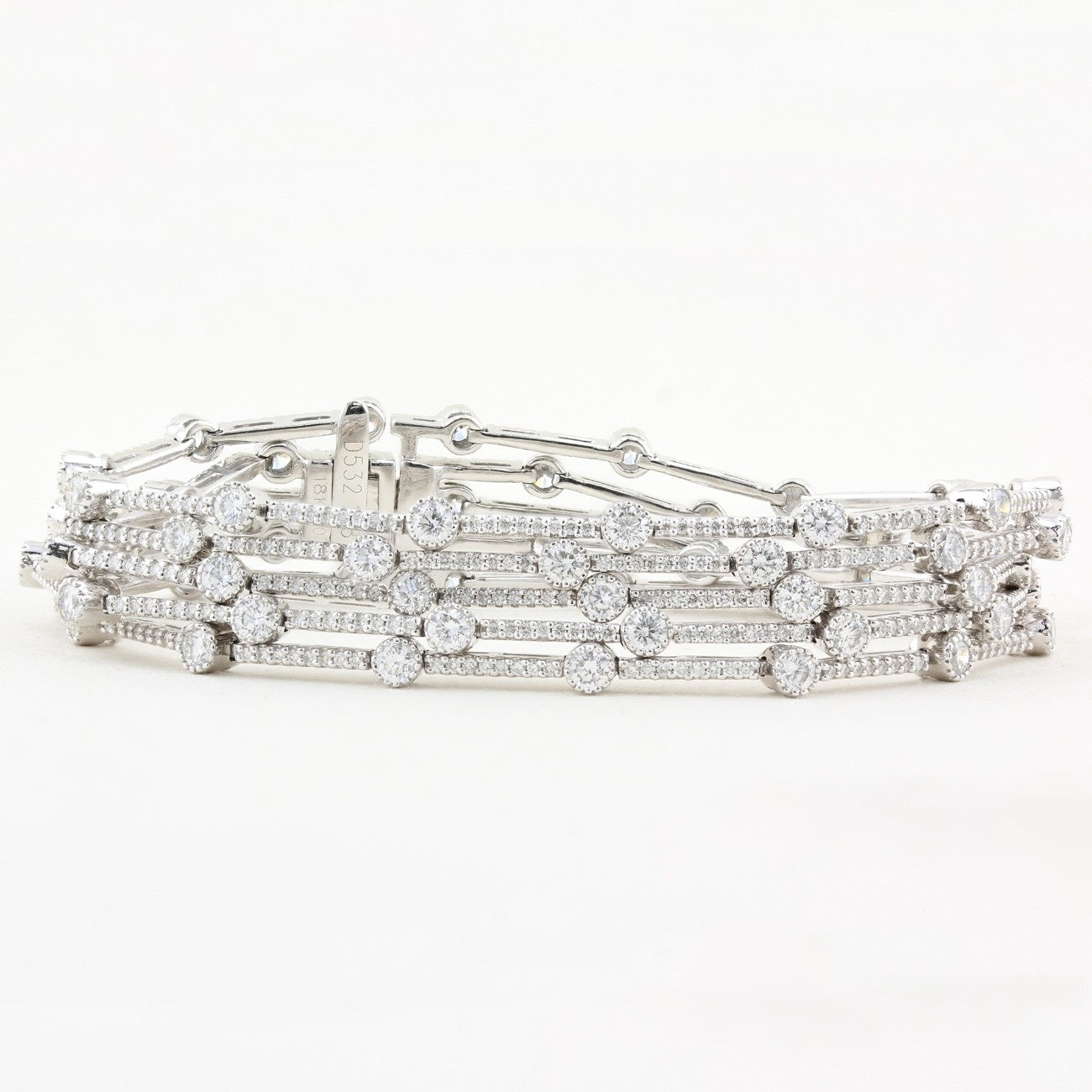 7.30ct Diamond Multi Row Bracelet