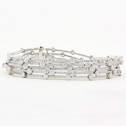 7.30ct Diamond Multi Row Bracelet