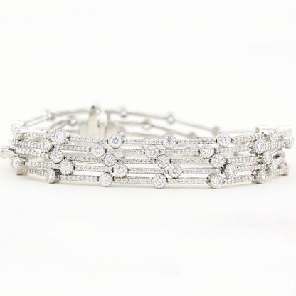 7.30ct Diamond Multi Row Bracelet