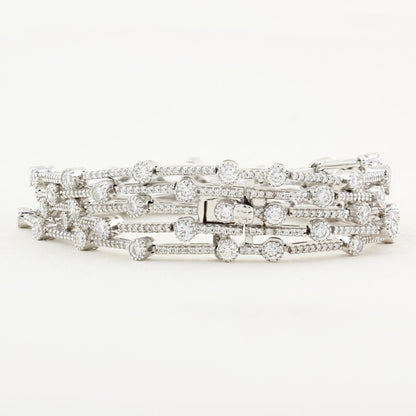7.30ct Diamond Multi Row Bracelet