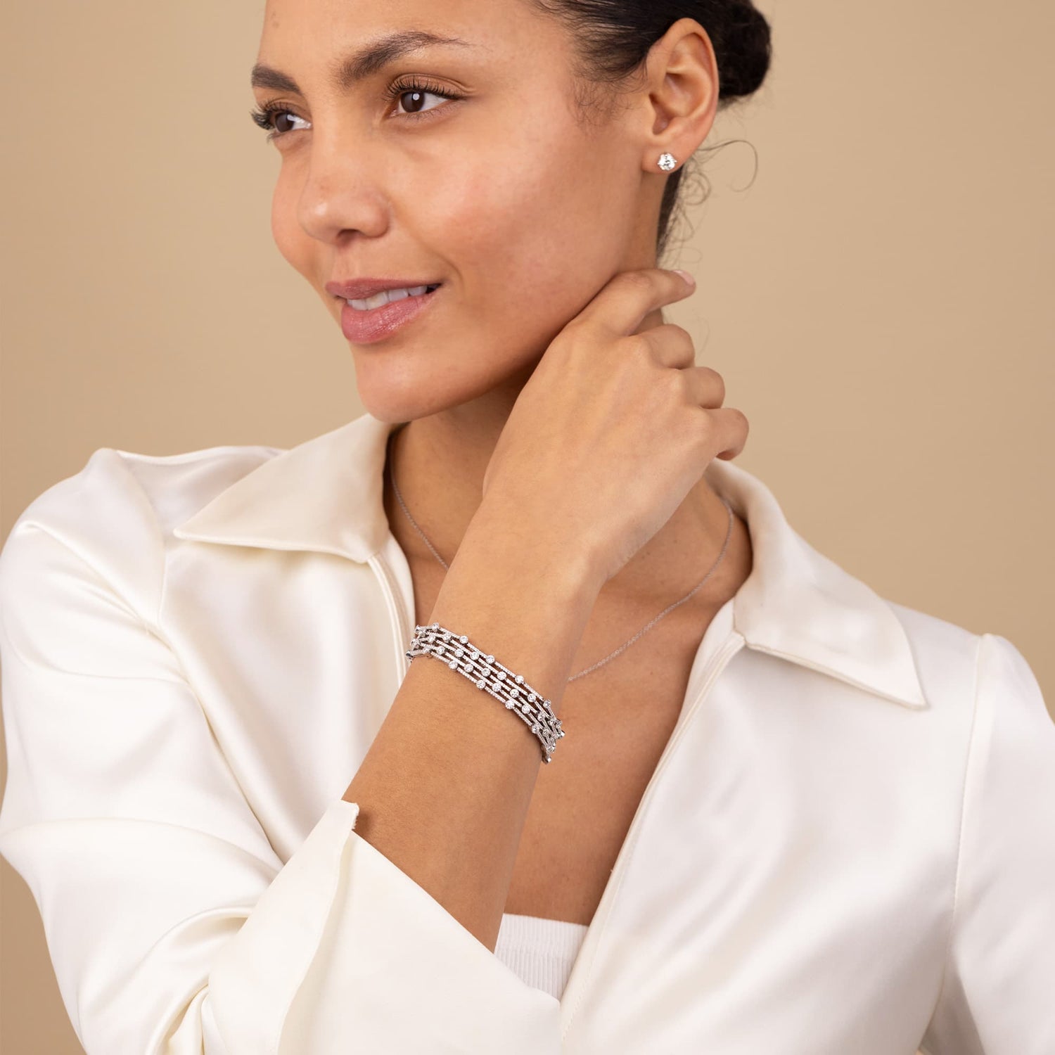 7.30ct Diamond Multi Row Bracelet