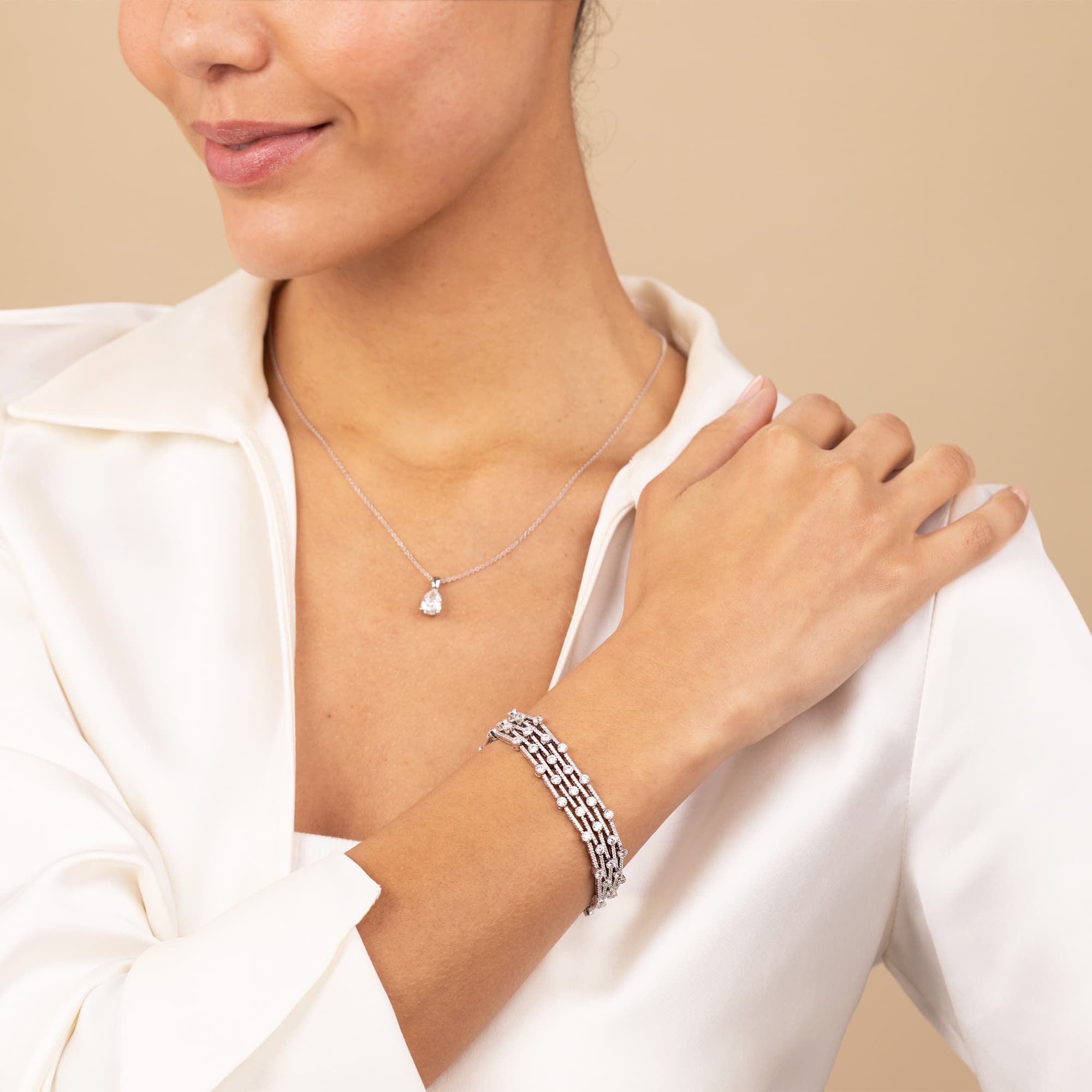 7.30ct Diamond Multi Row Bracelet