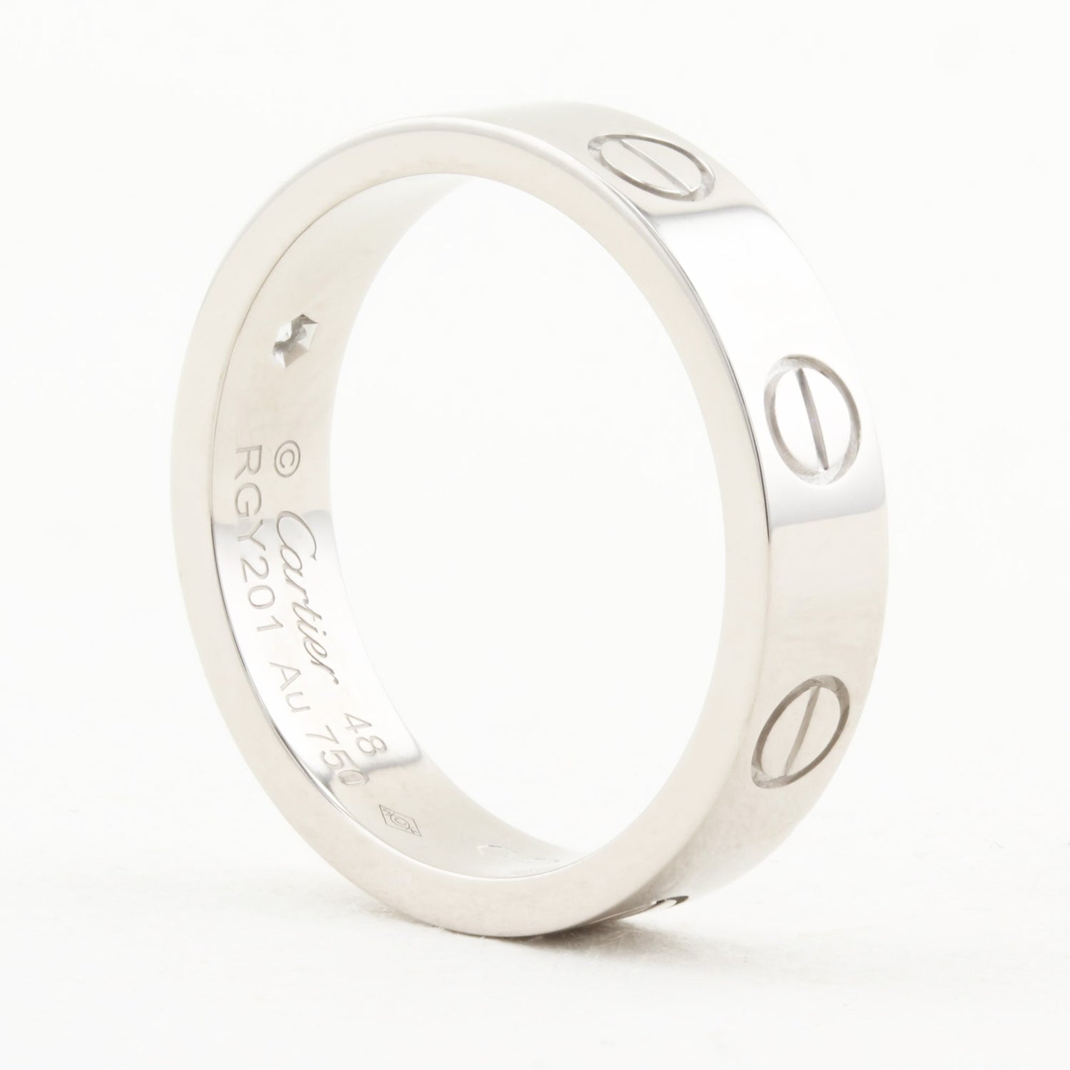 Cartier White Gold Single Diamond Love Ring